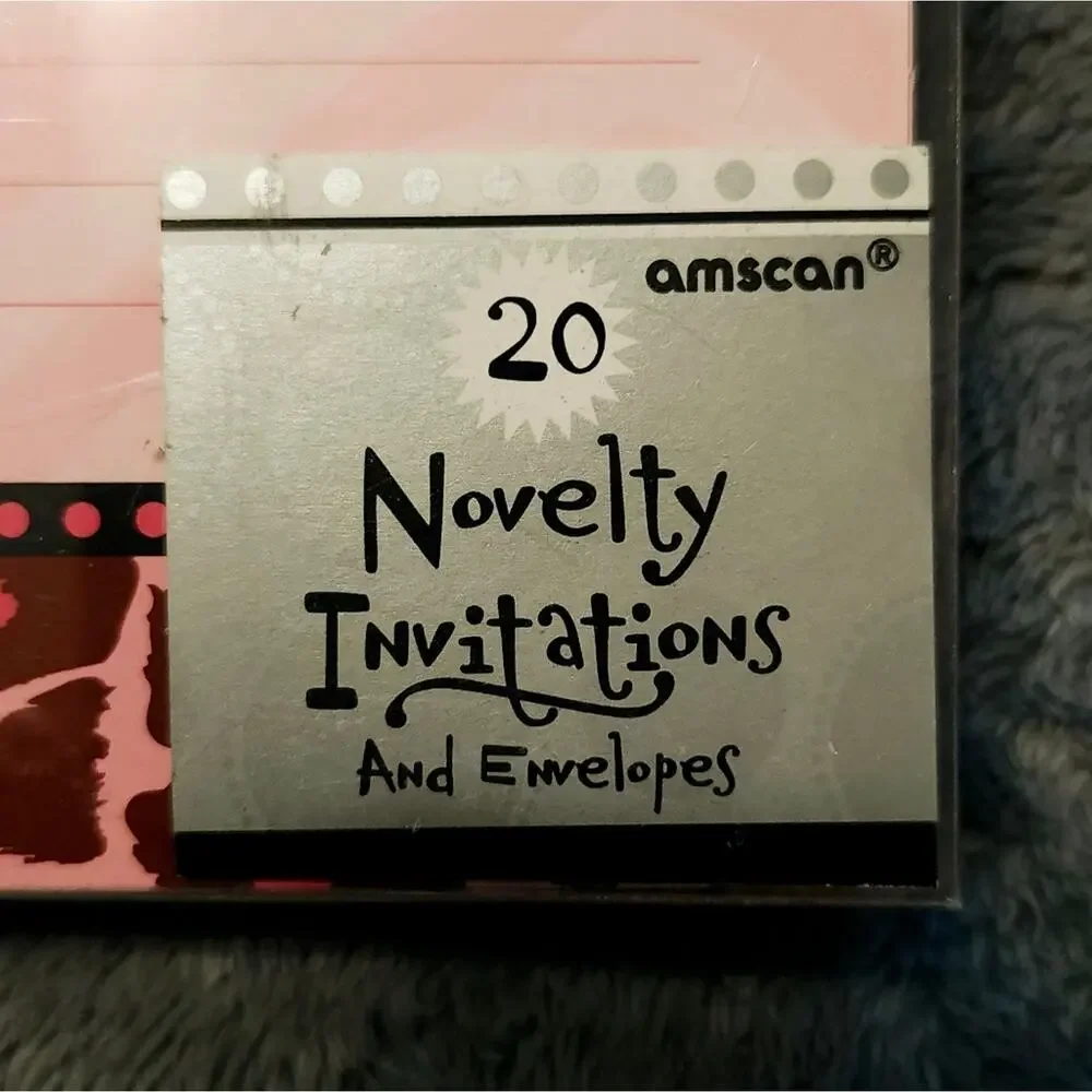 Invitations And Envelopes, NIP Box Of 20, Cheetah Print, Pink - Party Favors